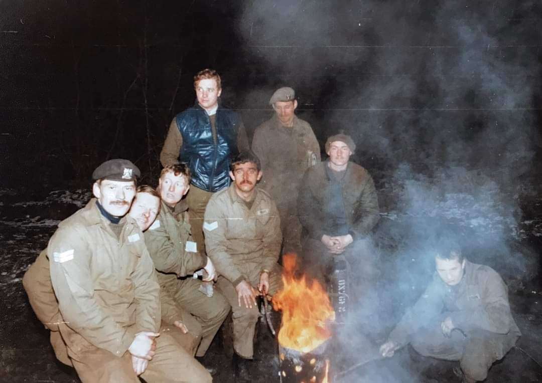 Derek ‘Benny’ Bennett, third right, served in Northern Ireland, Cyprus and the Middle East during his 25-year military career (David Wooliscroft/PA)