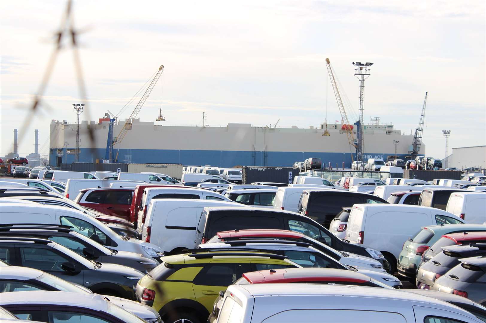 Imported cars unloaded at the Port of Sheerness