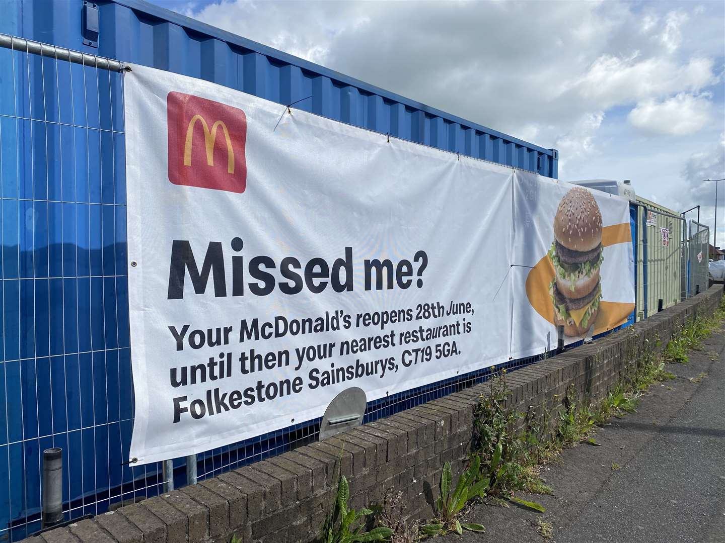 A sign was displayed at the site saying when the restaurant would reopen