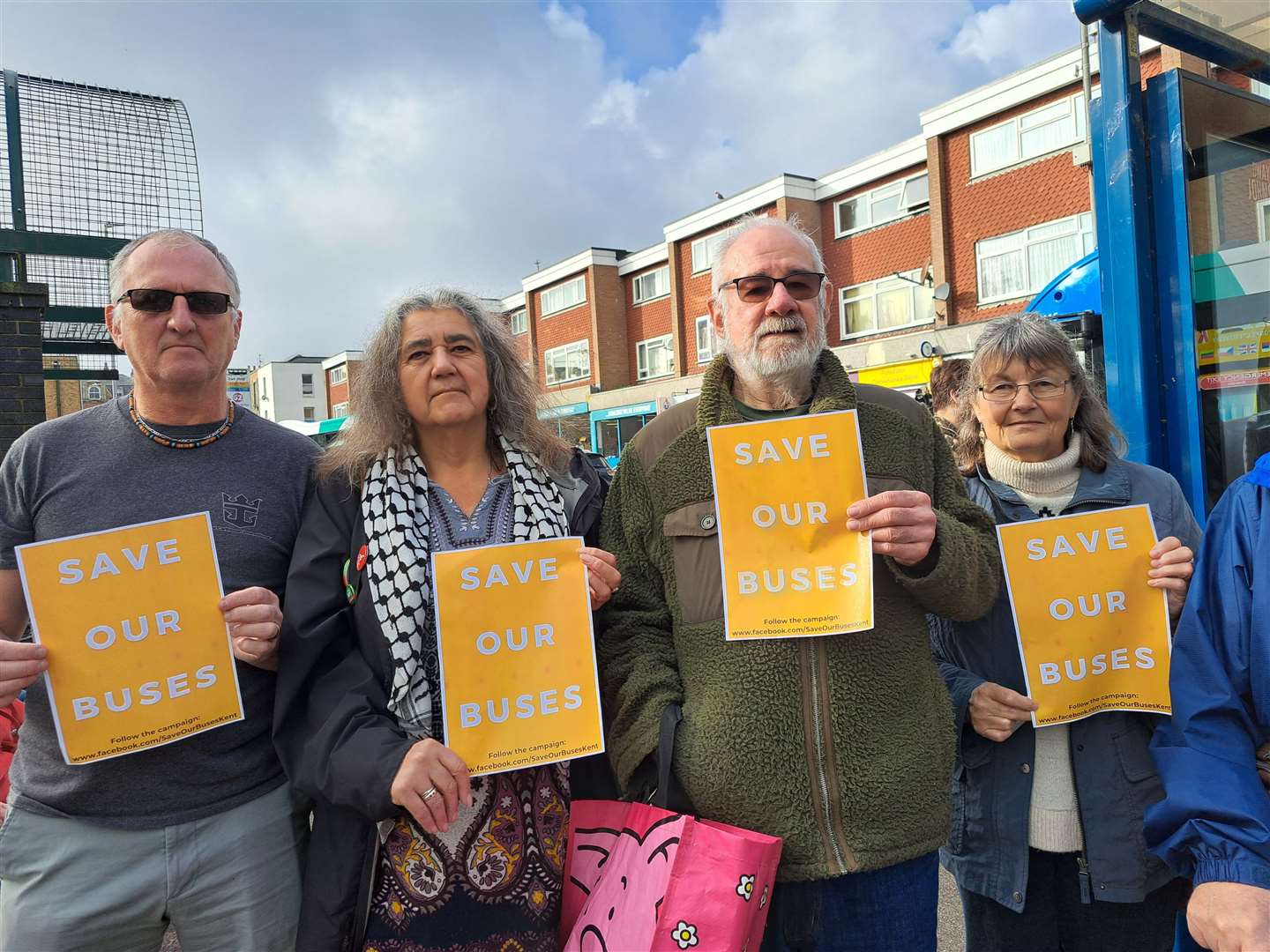 Keith Sansum, Beccy Sawbridge, John Linge and Linda Walmesley are opposing Stagecoach’s proposed bus cuts in Dover