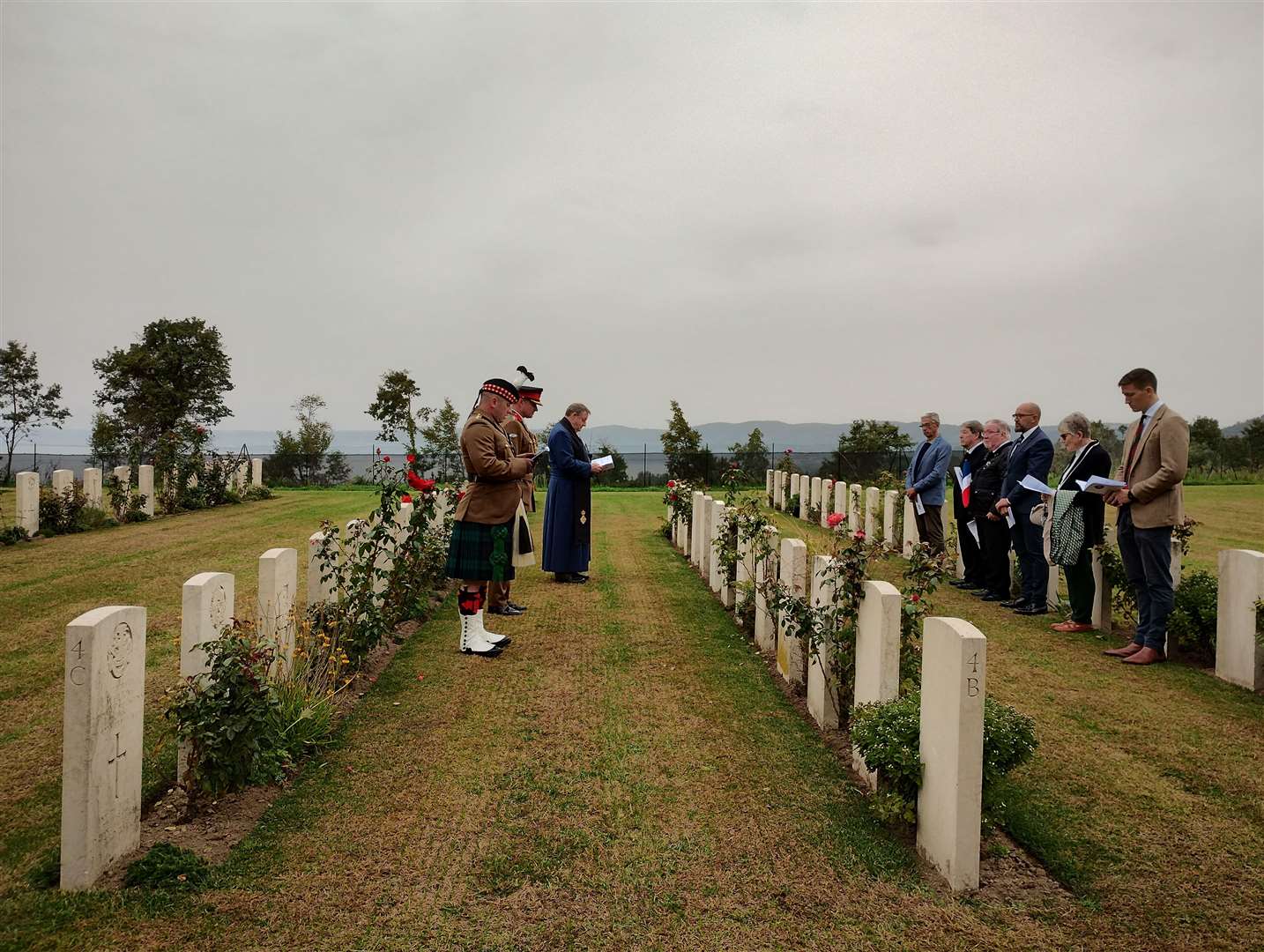 The rededication ceremony at the Balsena War Cemetery was attended by Private Ewan’s cousins (Crown Copyright/PA)