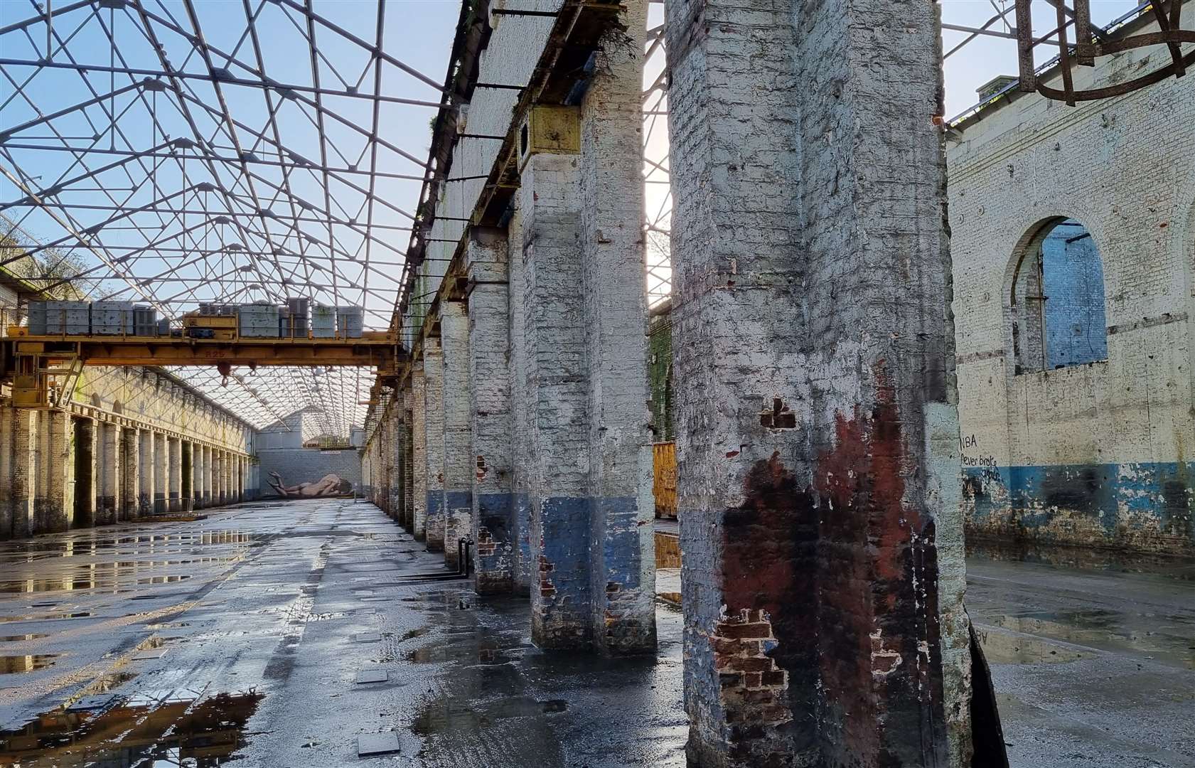 The former engine sheds are one of the UK's longest listed buildings