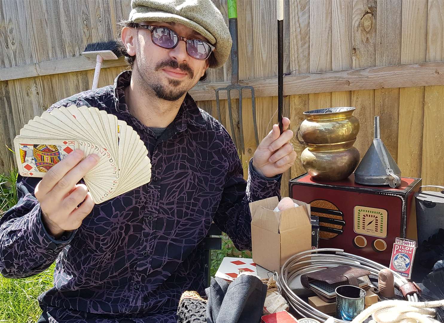 Entertainer Ashley White, who bought a box of his personal effects and magic tricks at auction