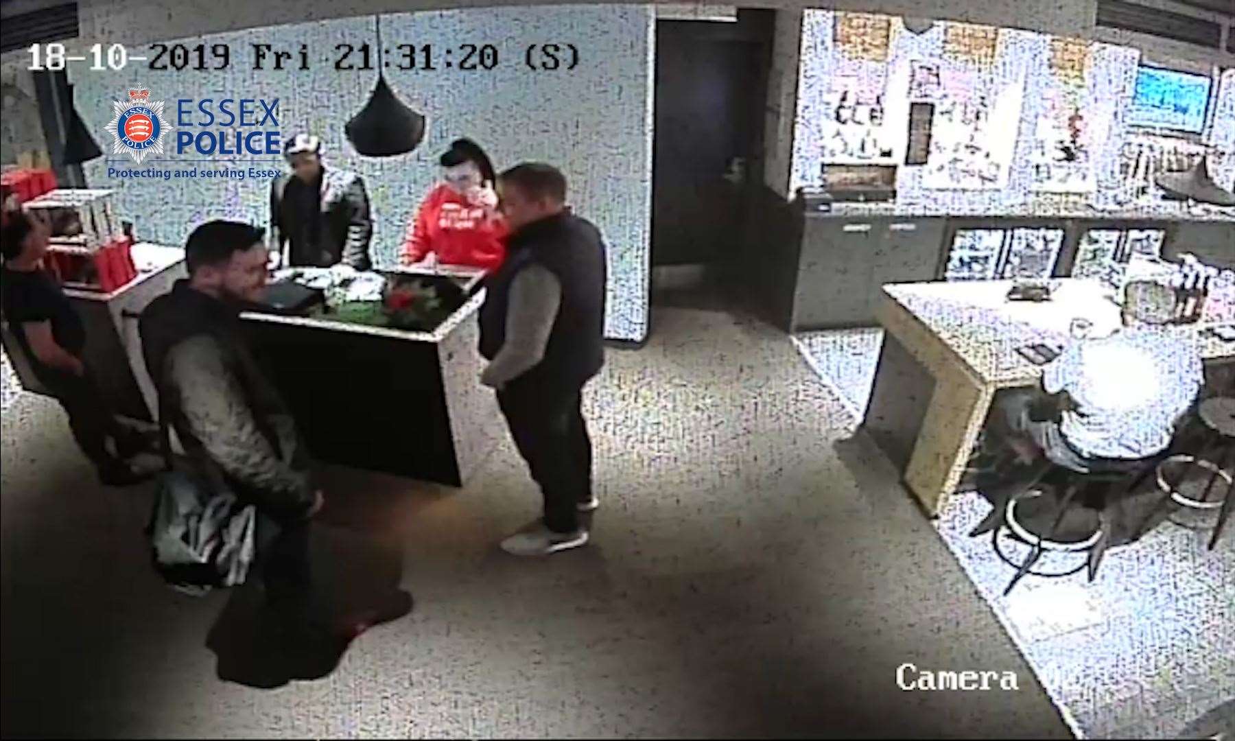 CCTV image from October 18 2019 of Maurice Robinson (left) and Ronan Hughes at the Ibis Hotel in Thurrock, Essex (Essex Police/PA)