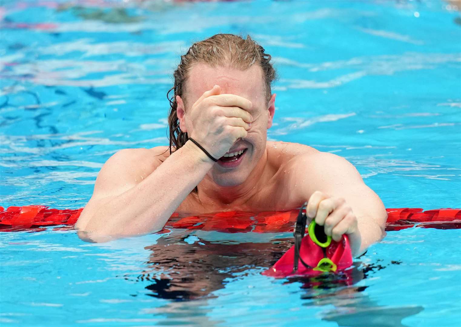 Great Britain’s Luke Greenbank reacts after taking bronze (Joe Giddens/PA)