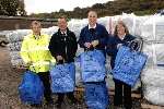 The Dover District Council Waste Services team with the blue bags ready for distribution