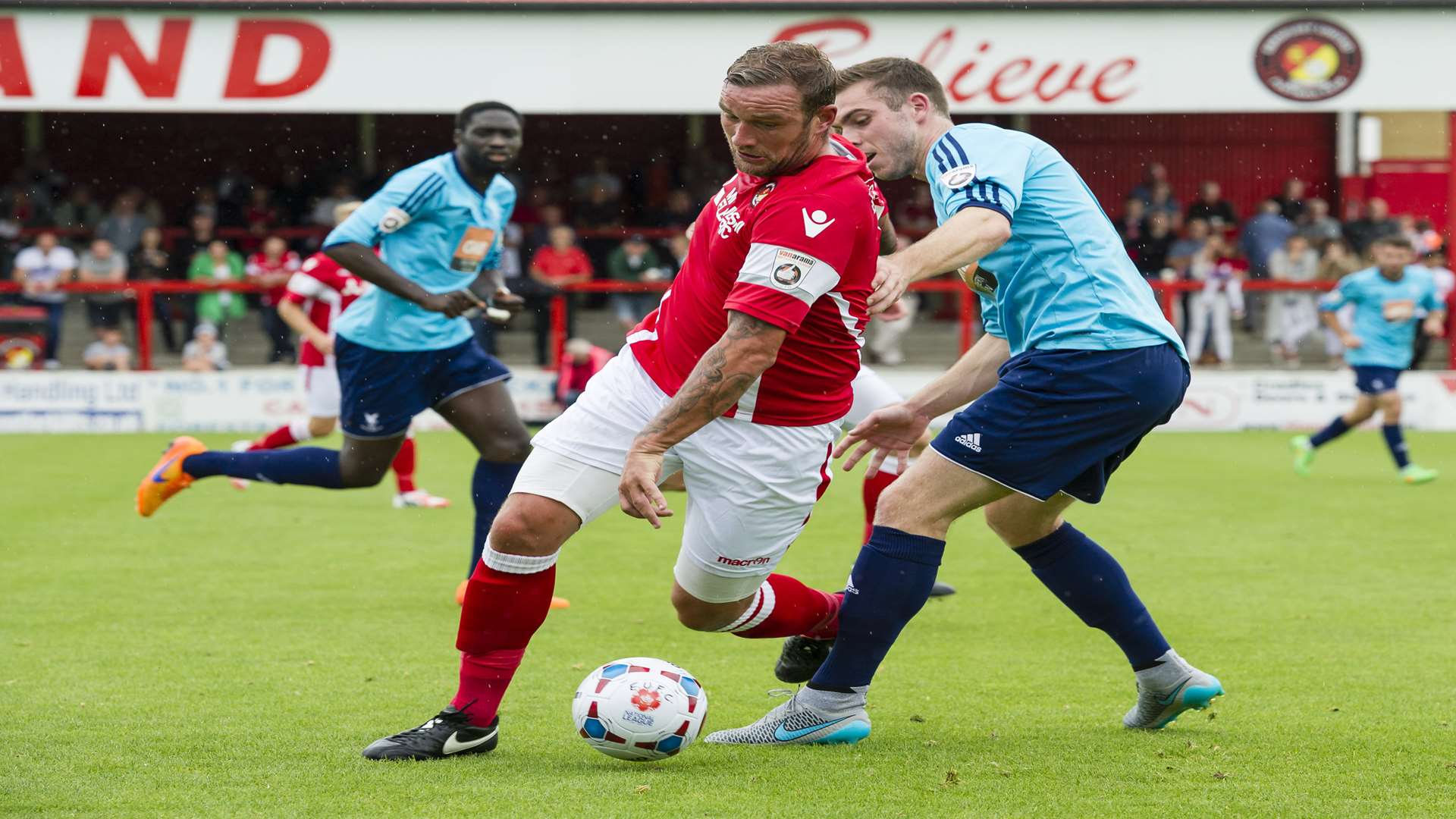 Danny Kedwell and Ebbsfleet go in search of their sixth straight league win on Tuesday Picture: Andy Payton