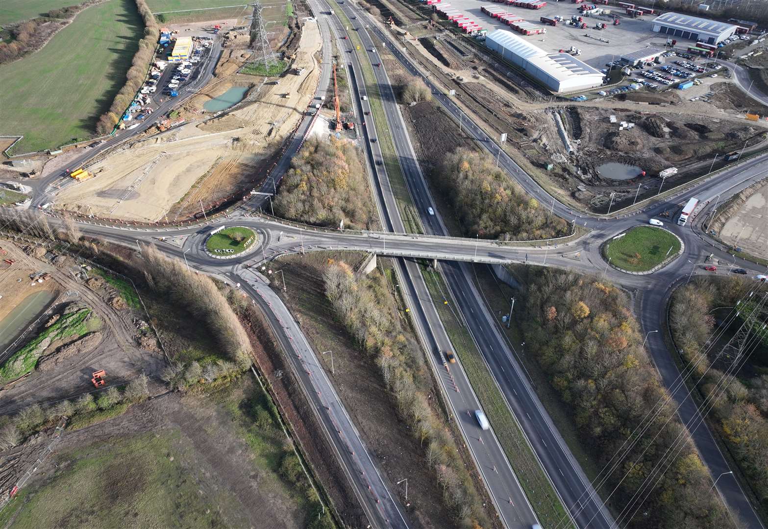 Work underway on the Grovehurst junction near Sittingbourne in November 2023. Picture: Phil Drew