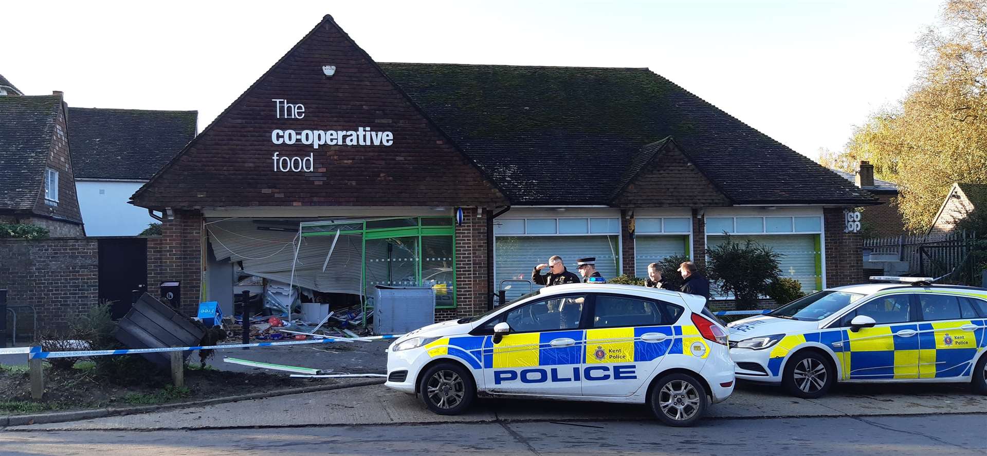 Police at the scene this morning. Picture: Georgia Woolf