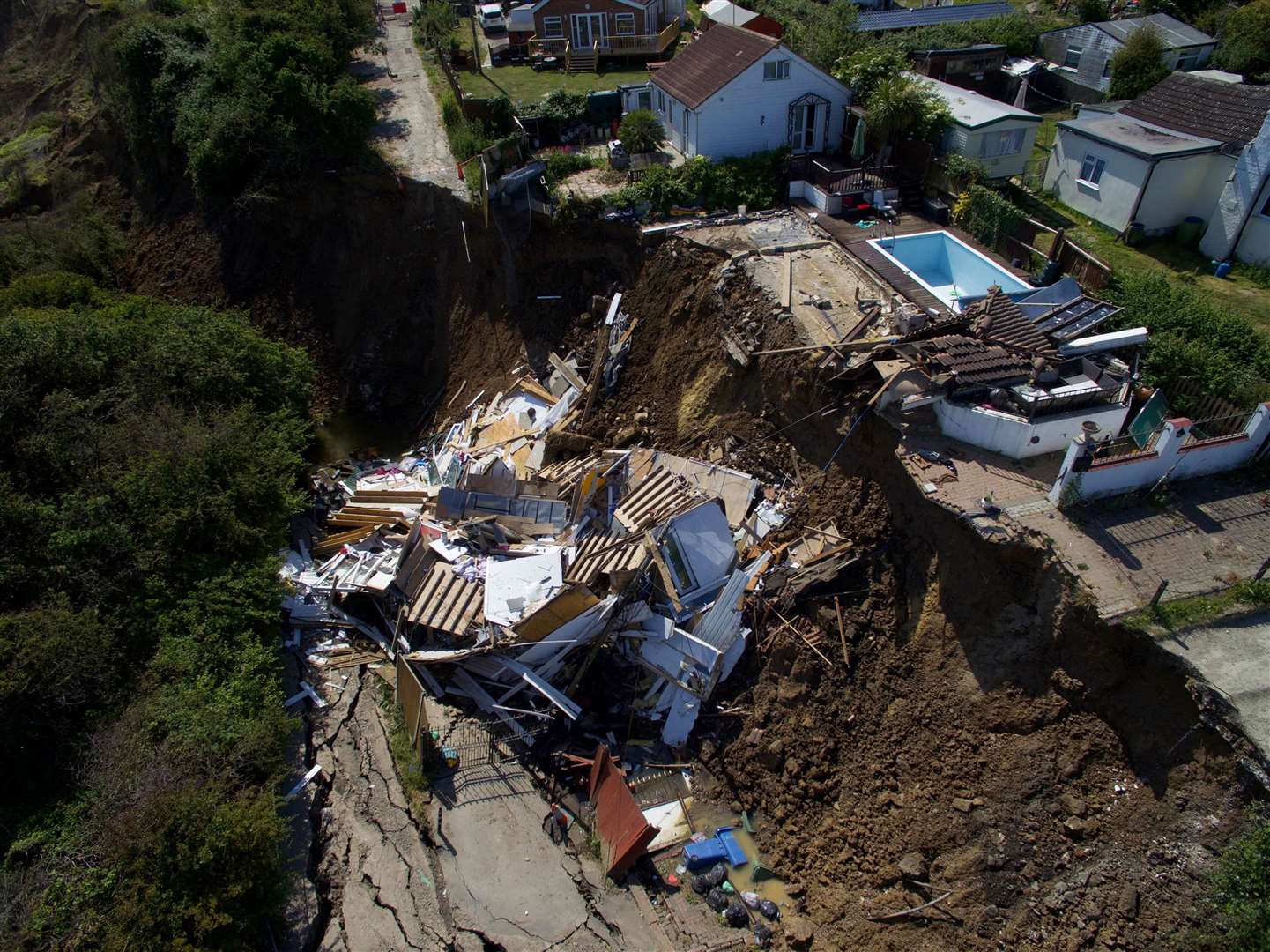 The house in Surf Crescent after it collapsed. Picture: RLH Media