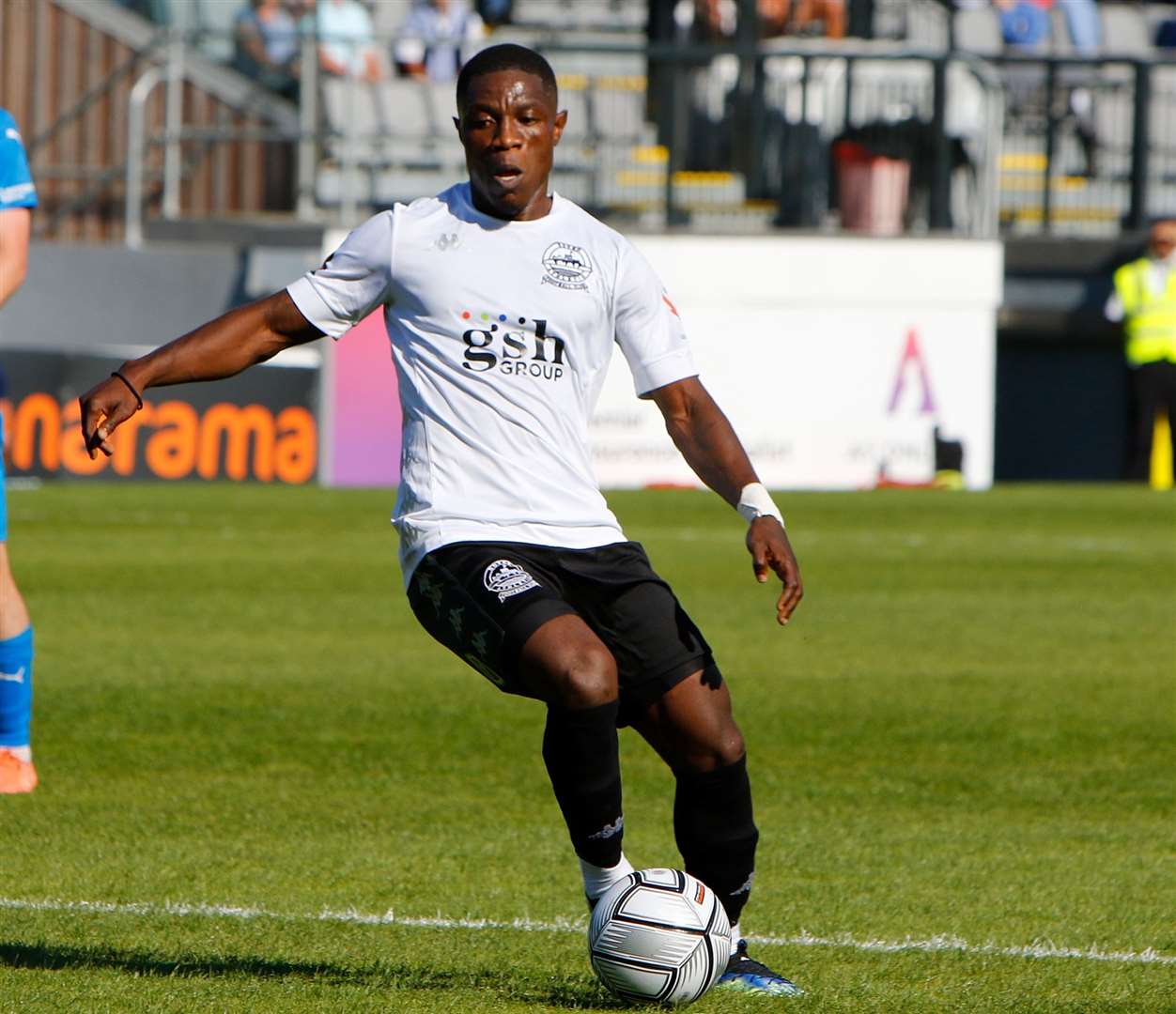 Dover's Koby Arthur hit the post during the second half of their 1-0 defeat to in-form Southend on Saturday. Picture: Andy Jones