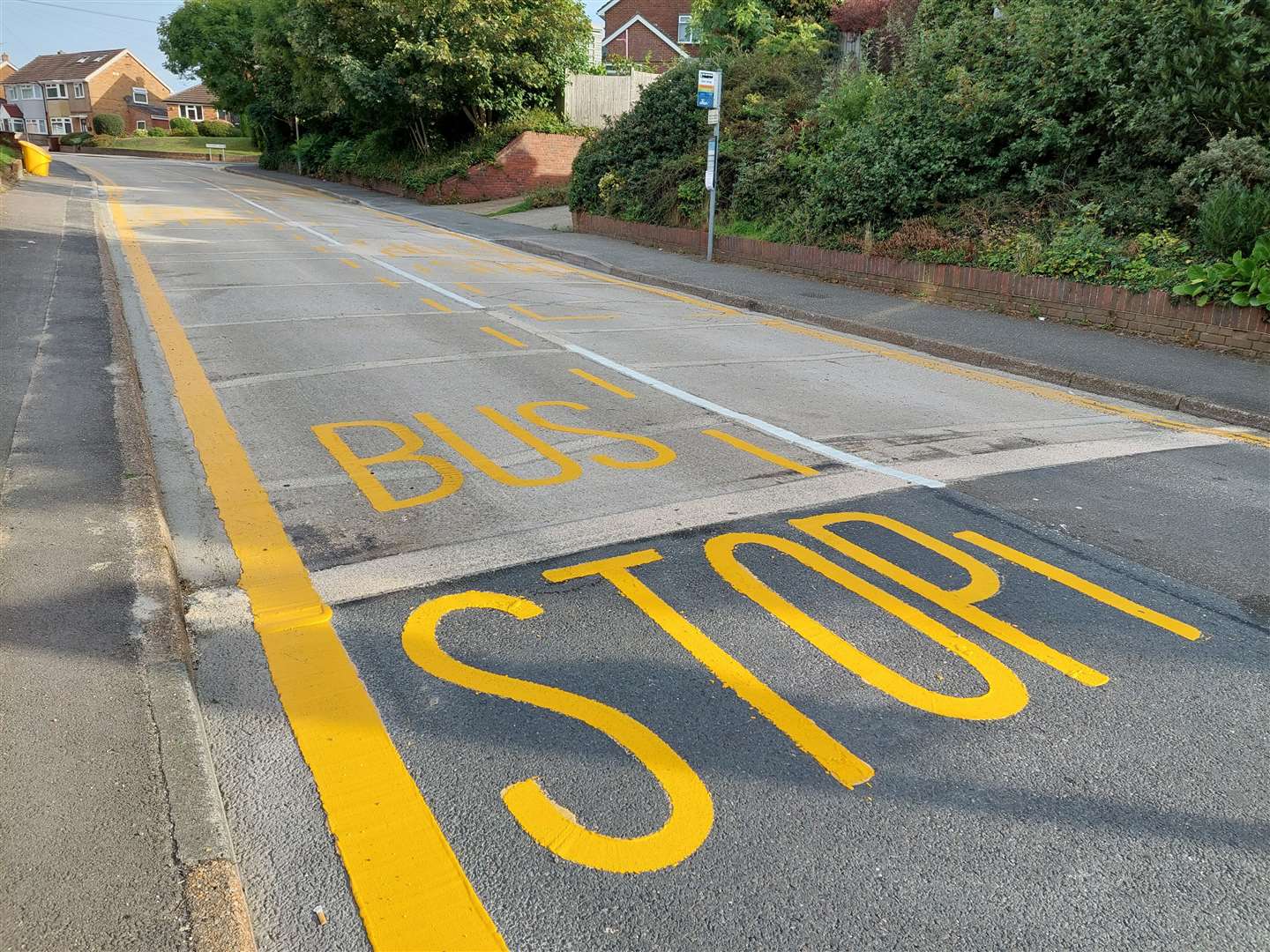 The size of the bus stops has been increased in Bybrook Road