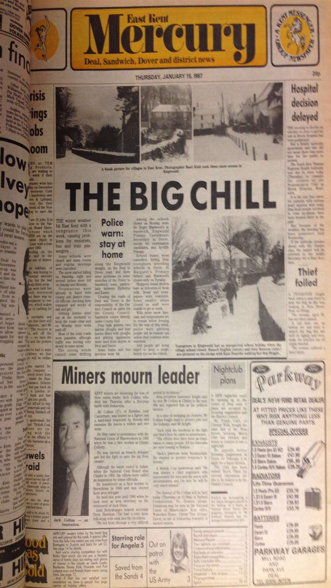 The Mercury covered the snow fall in east Kent in January 1987