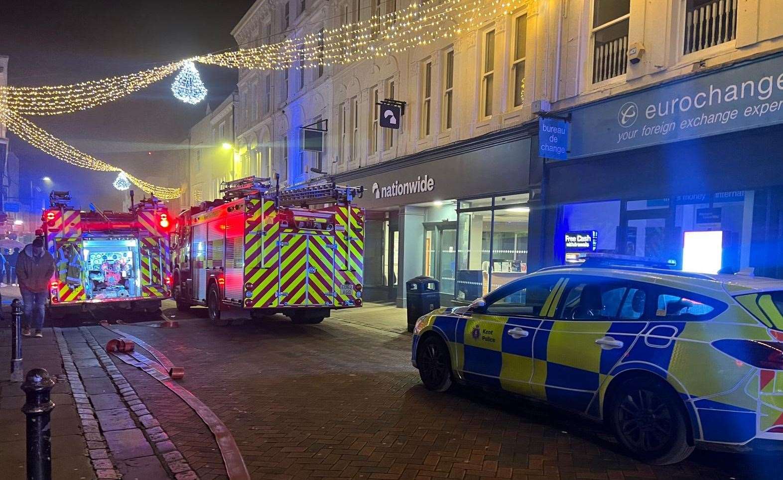 The emergency services in Canterbury High Street. Picture: Megan Carr