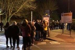 Theatre-goers were queuing in St Radigund's after a showing at the Marlowe Theatre (8629746)