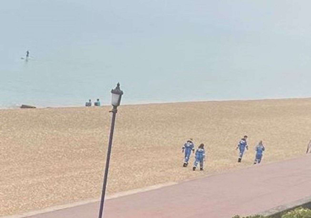 The coastguard team at Hythe beach on Saturday. Picture: Ann Patricia (40625923)