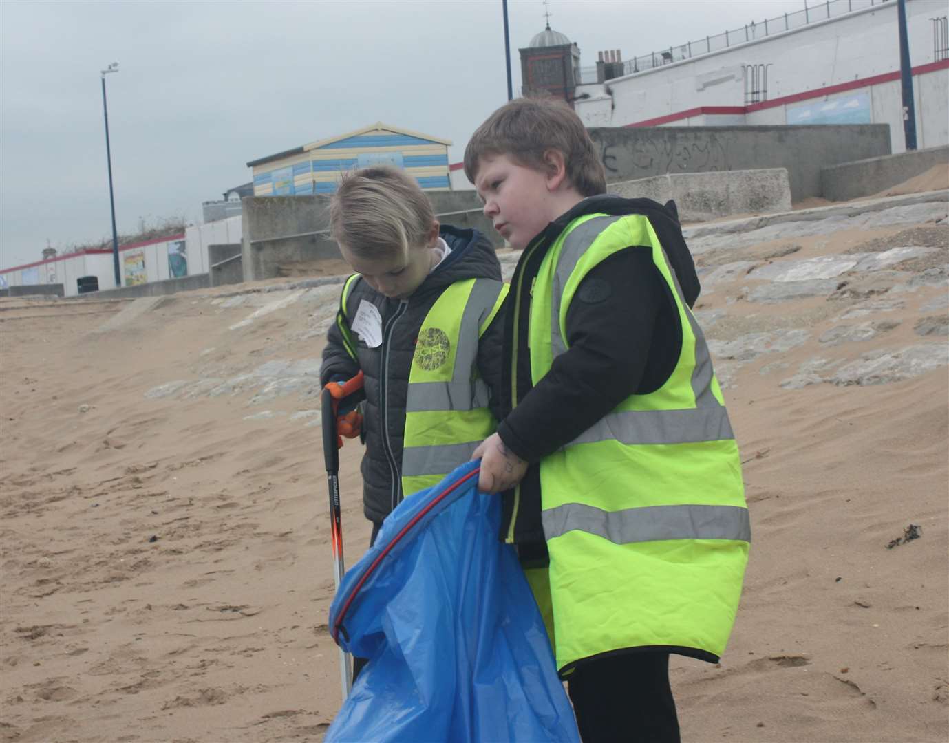 Youngsters cleaning a beach in Thanet last year