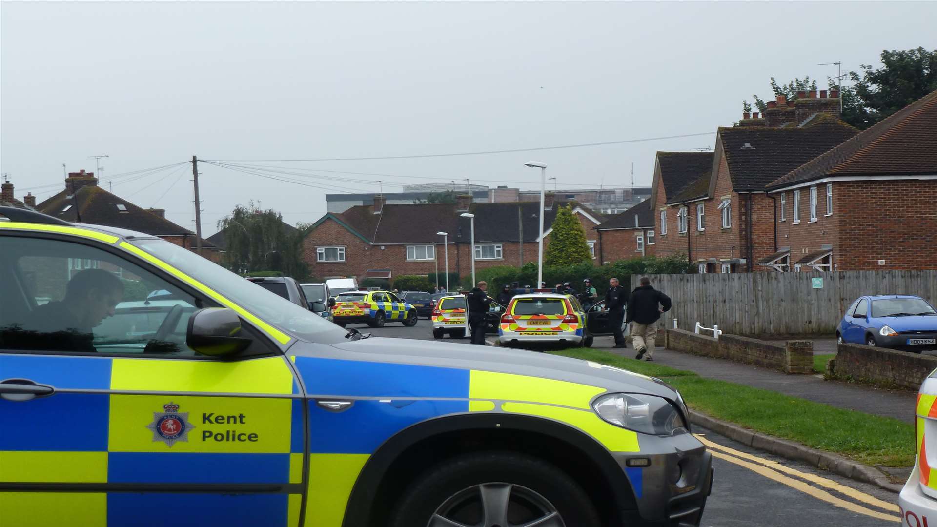 Police dealing with a previous incident at Cade Road in 2013.