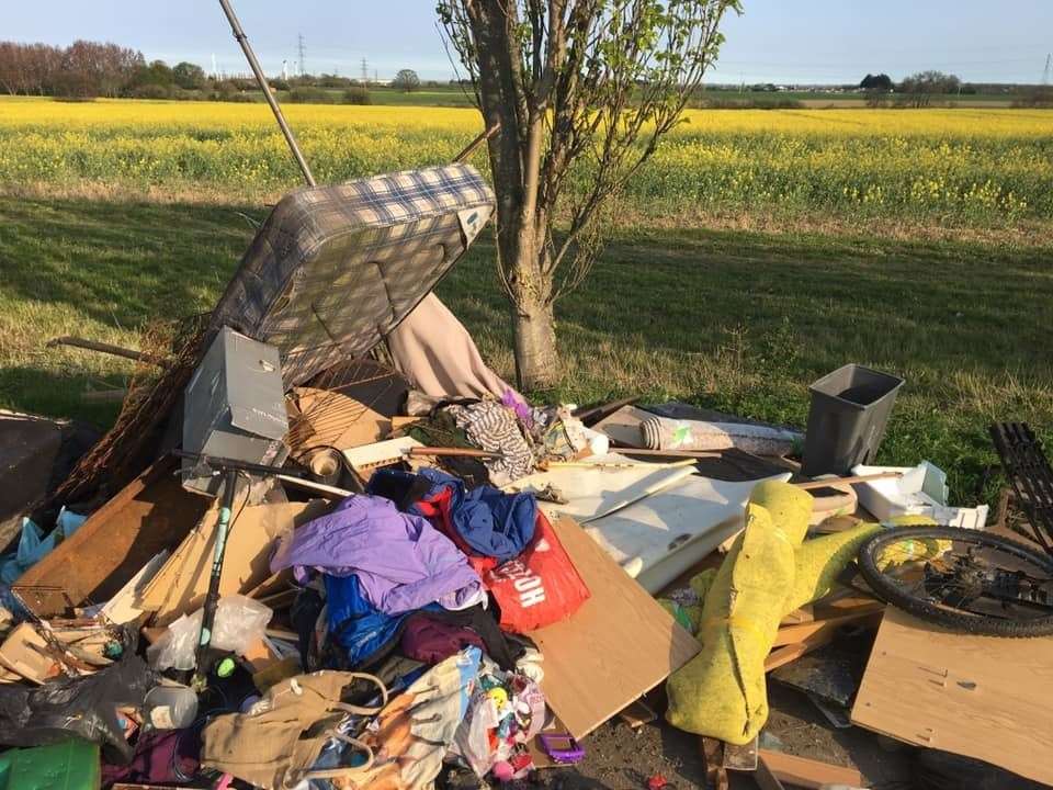 Fly-tipped rubbish in School Lane, Iwade. Picture: Hayley Dunford