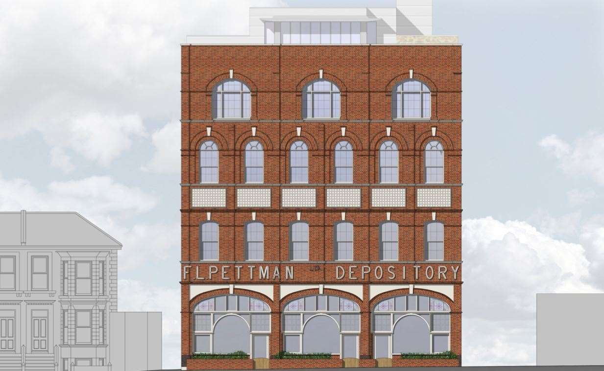 The plans for flats at Pettman's depository as seen from Athelstan Road. Picture: Hume Planning Consultancy