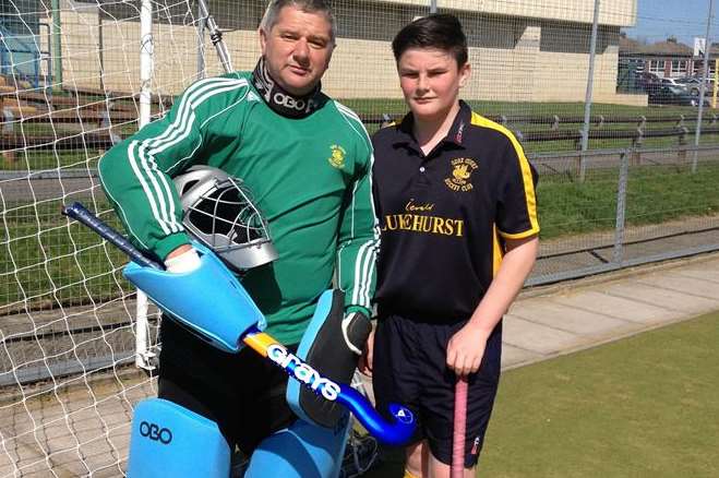 Off duty police officer Clive Garton, pictured with his son Kane, 15