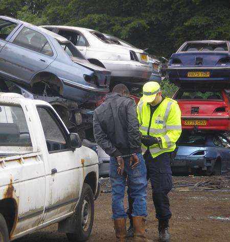 Police raid scrap metal yard in Dartford