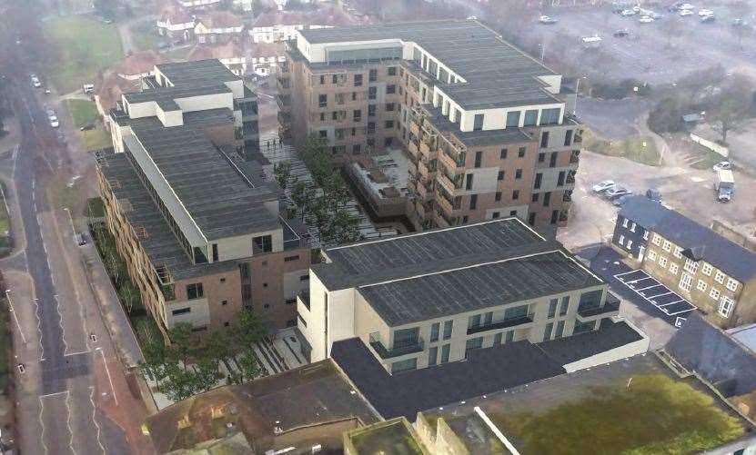 A CGI of the proposed Bell Road development including the medical centre. Picture: Aria Group