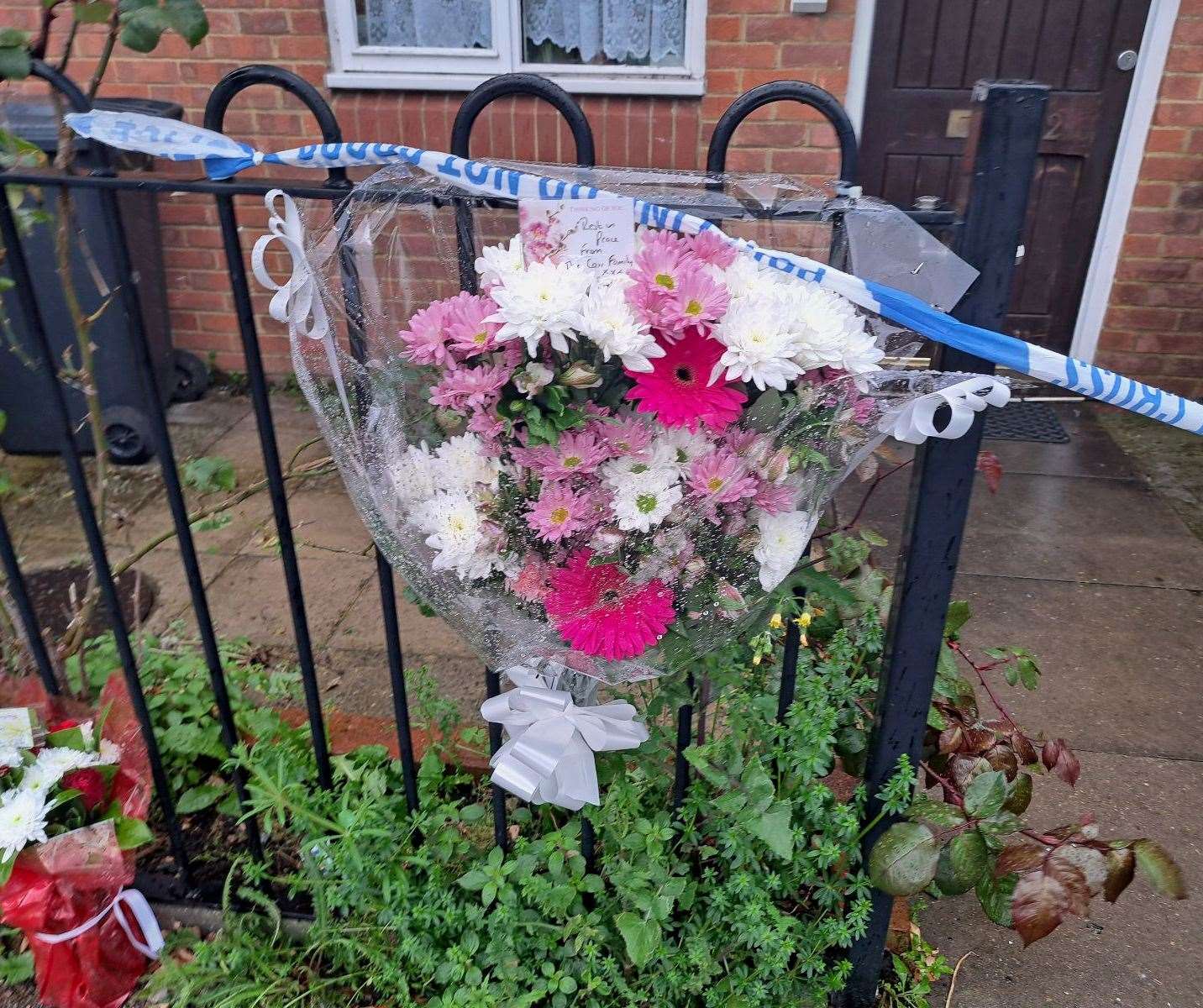 Tributes left in Priory Road, Dartford