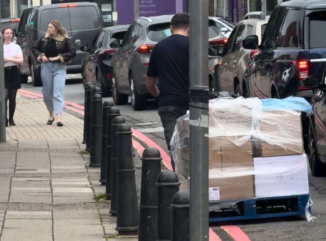 Deliveries for shops along Rainham High Street can only be made from specific bays for loading and unloading, which Mr Goddard says leads to a safety risk as goods have to be transported