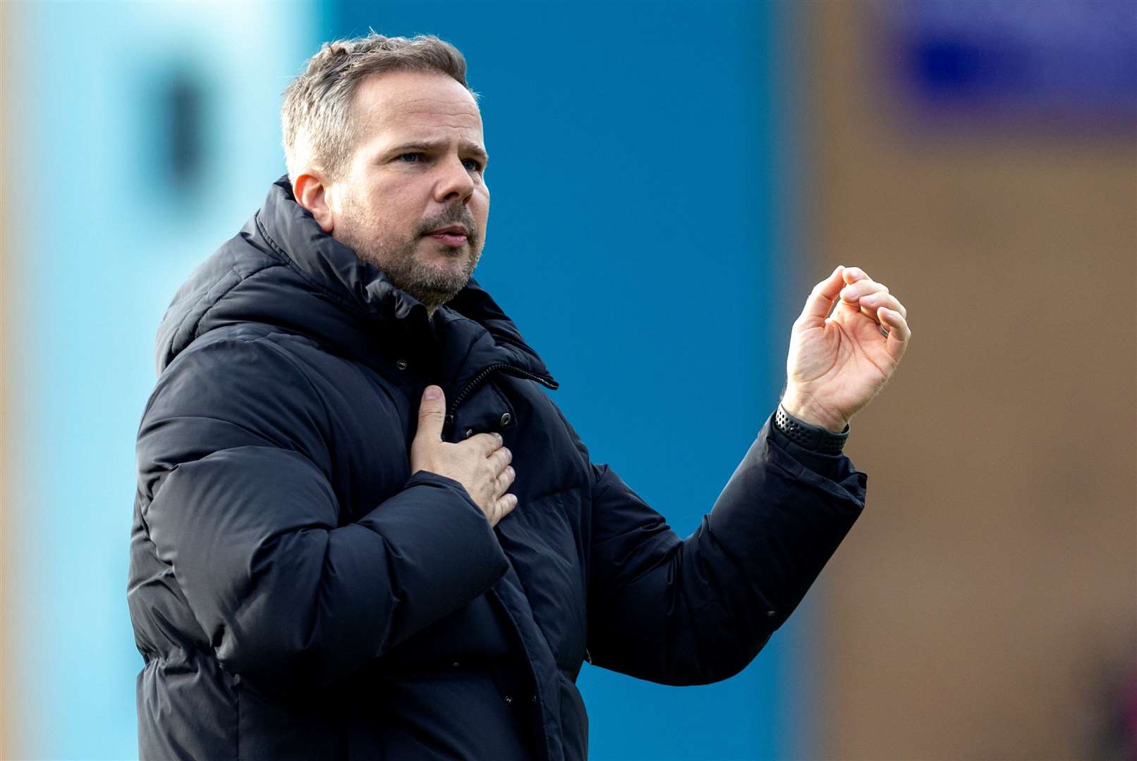 Gillingham head coach Stephen Clemence reacts to their goalless draw with Crewe Picture: @Julian_KPI