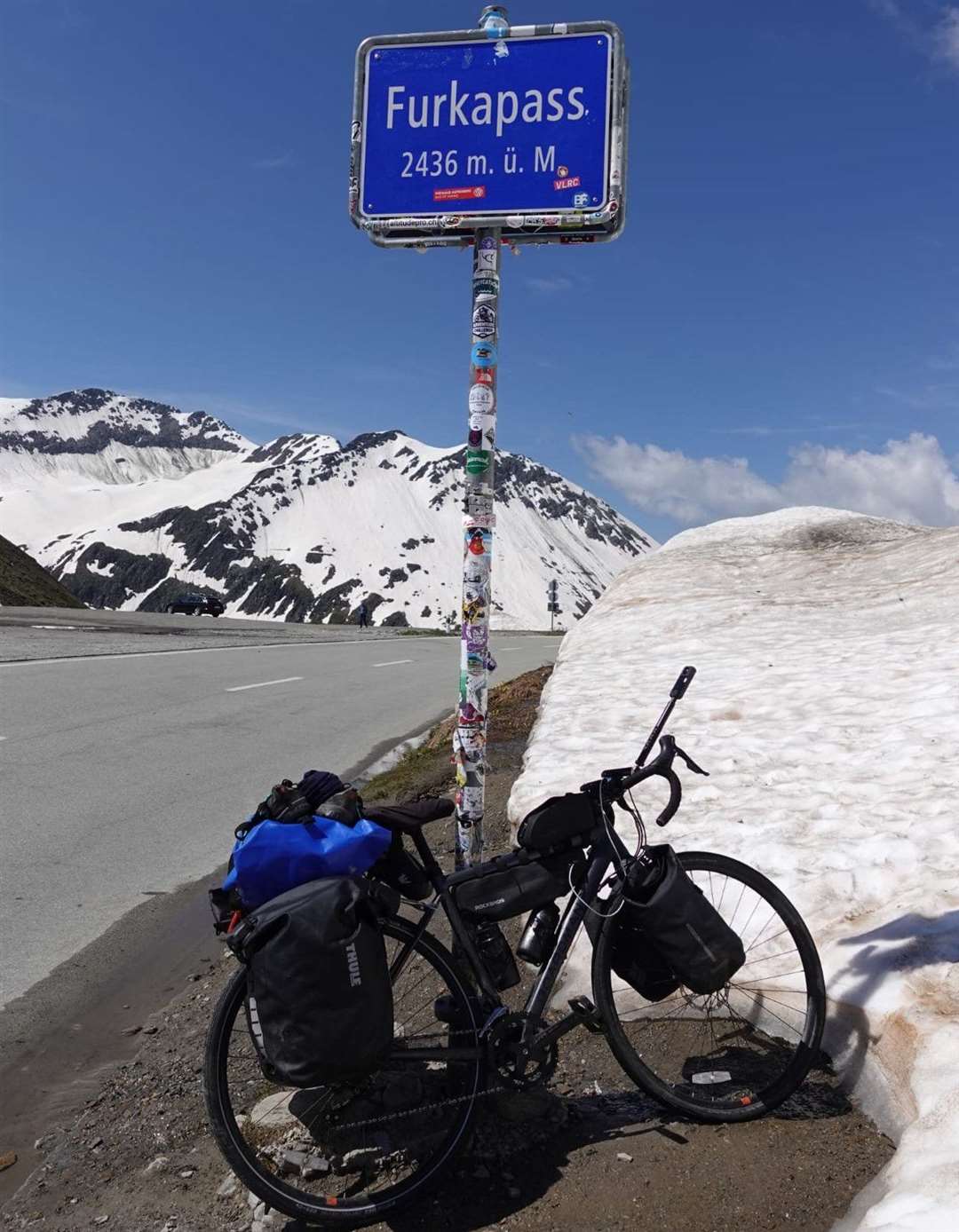 Sam has cycled through the Furka Pass in Switzerland. Picture: SWNS