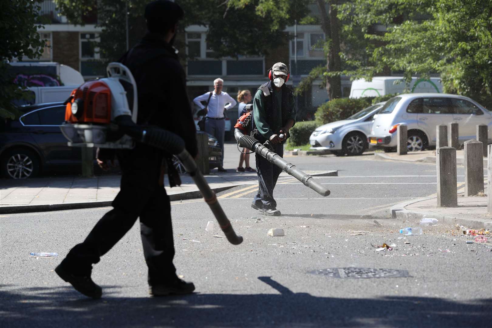 Volunteers clean up in Overton Road, Angell Town, Brixton (Jonathan Brady/PA)