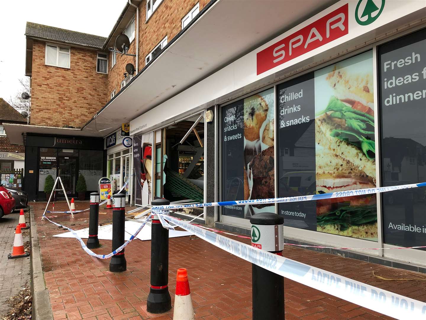 Police at the scene of a suspected ram-rain in Staplehurst (7704956)