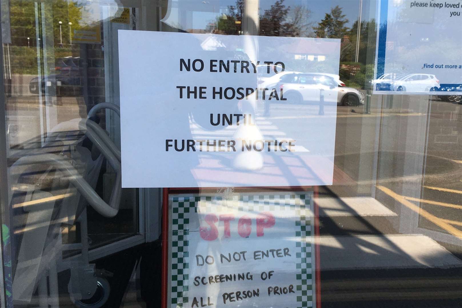 The sign at the entrance to Sittingbourne Memorial Hospital