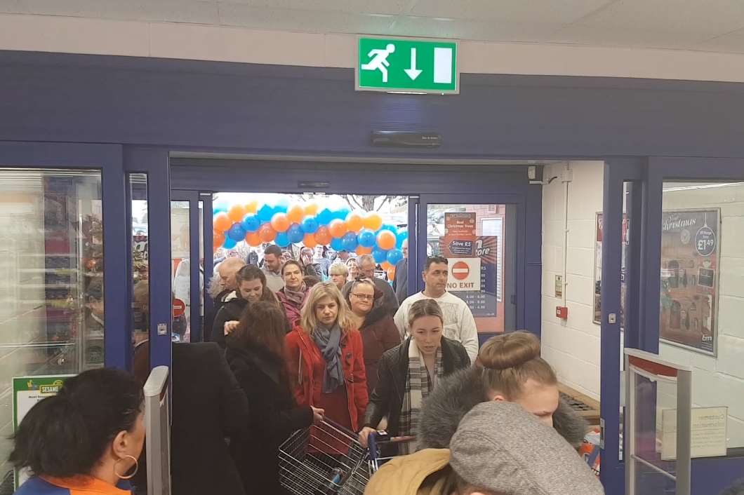 Hundreds of people piled into the shop when B&M opened its doors for the first time this morning