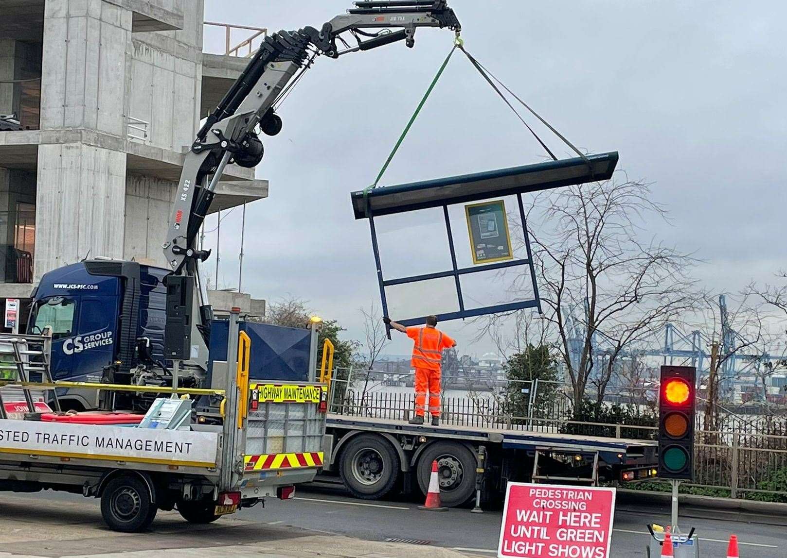 An old bus shelter has been removed over safety fears