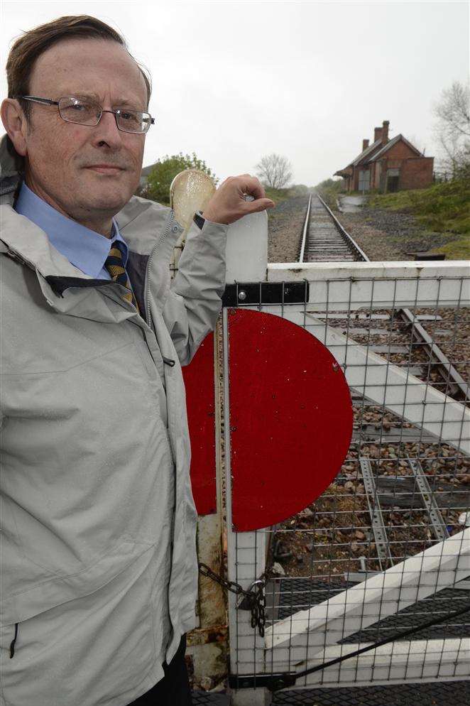Robin Gordon, director of LyddAir, advocating development of railway line at Lydd.