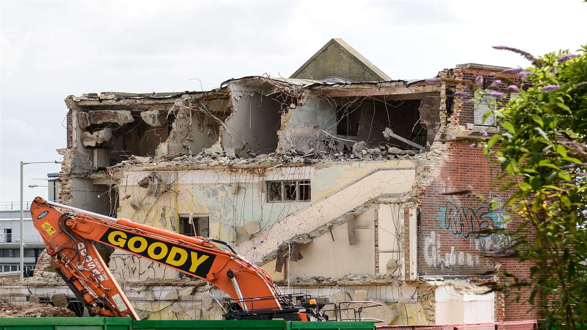 The former Ashford College site being demolished in 2015