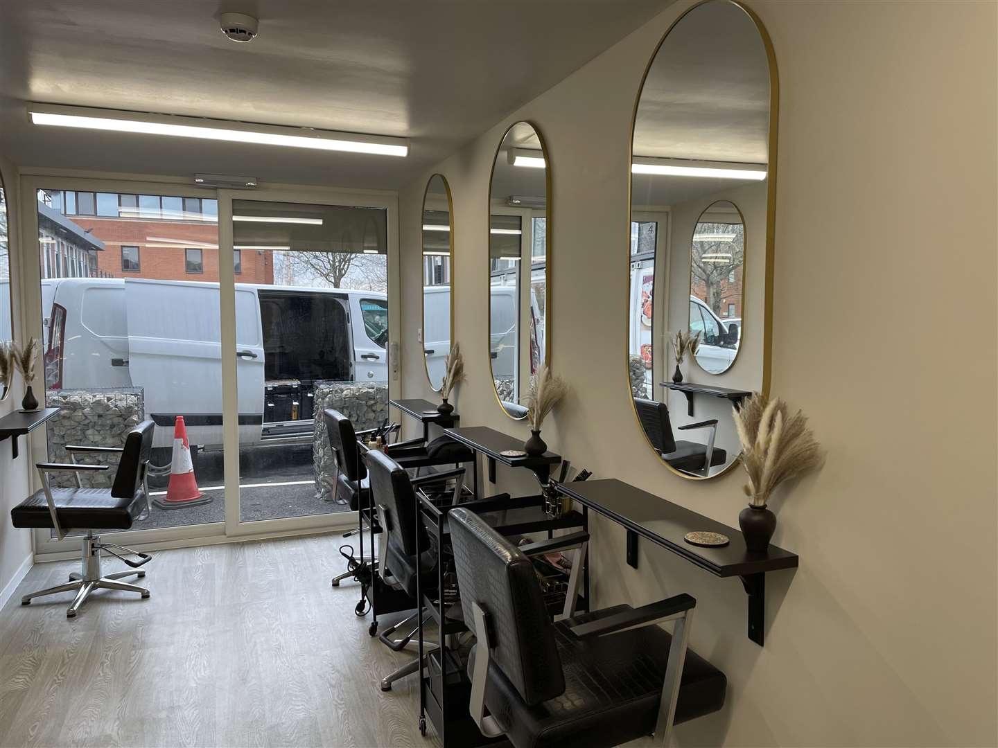 Inside Mane House of Hair salon in Box City