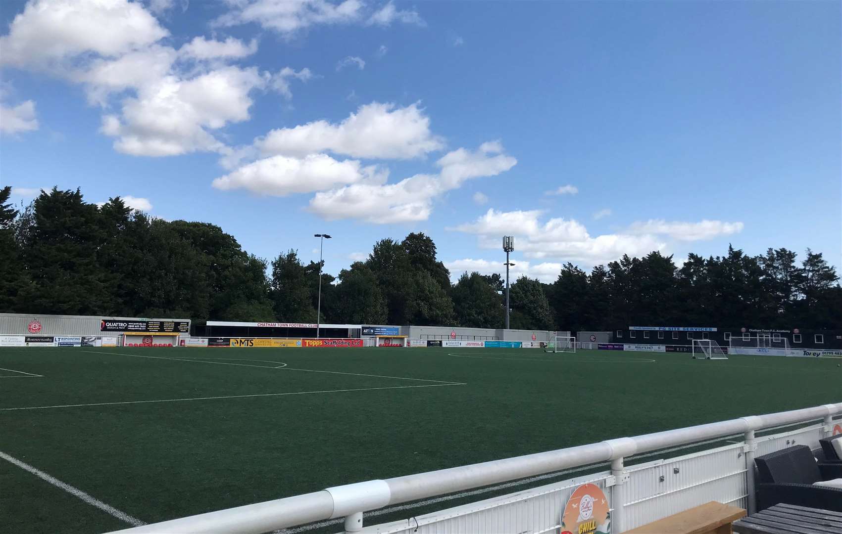 The Tonbridge MP visited Chatham Town FC's ground as part of a tour of the county speaking with party members in his campaign to be the next Tory leader