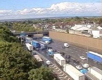 Traffic is building due to a police incident inside the tunnel. Picture: National Highways