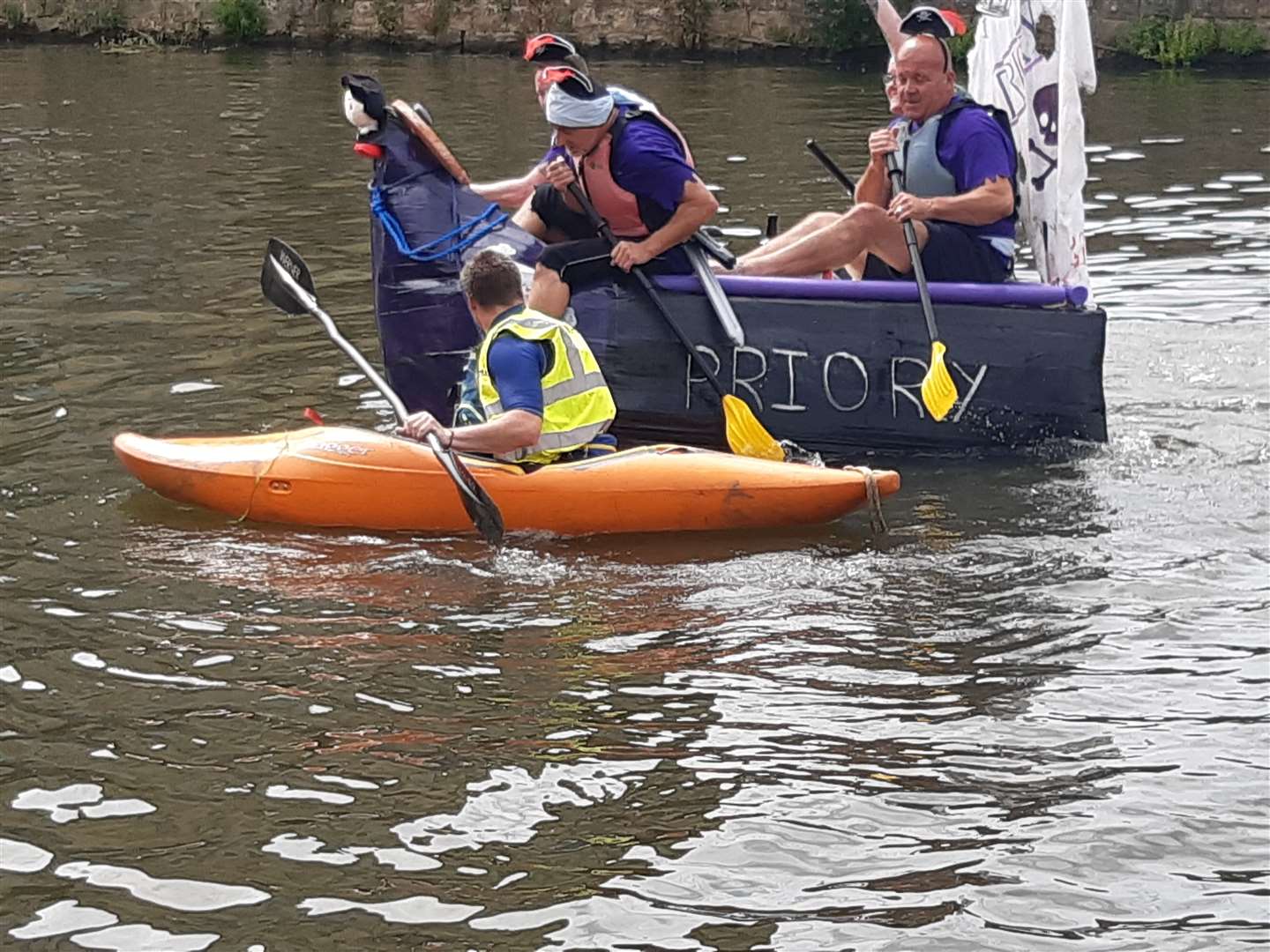 Some of the contestants in this year's raft race