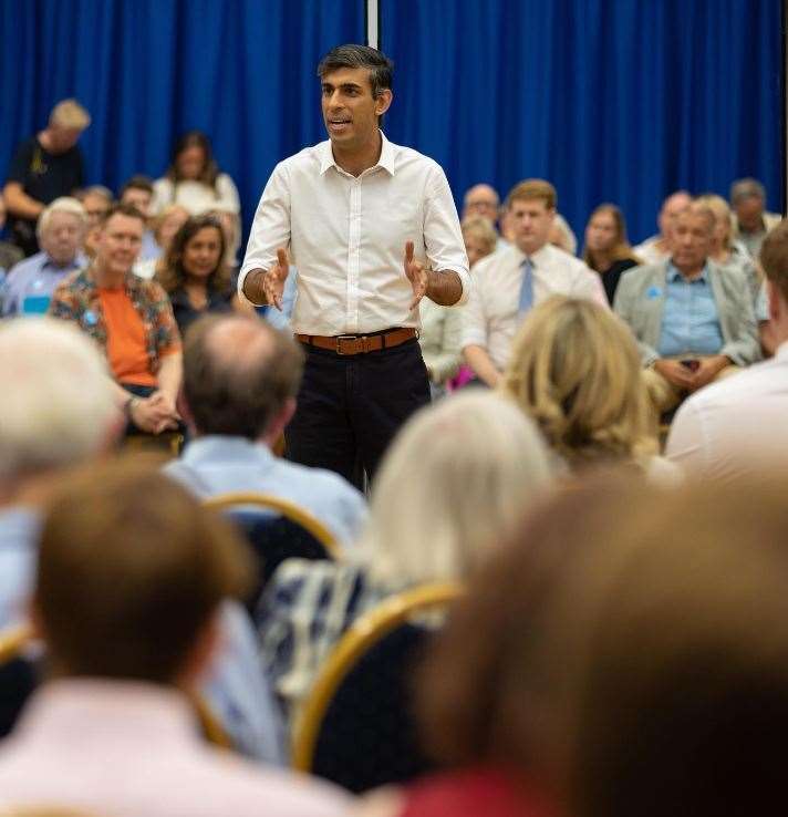 Rishi Sunak hit the campaign trail in Sevenoaks yesterday. Picture: Instagram/rishisunakmp