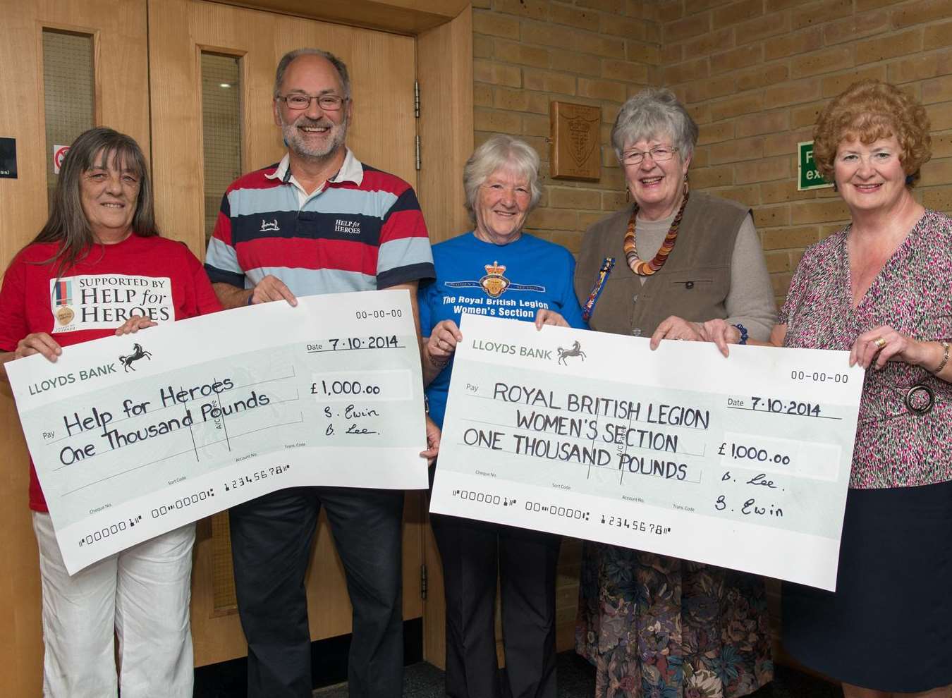 Sharon Ewing, Help for Heroes representative James Burns, Sheila Ramsey, Betty Lee and President of the Royal British Legion Women's Section in St Margaret's Francis Hutley