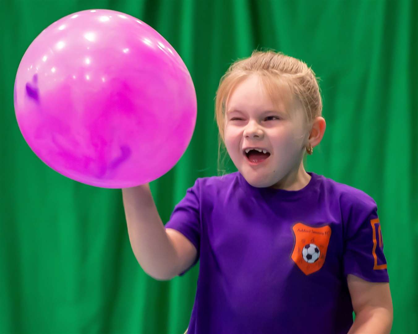 Lilly-Rose has started speaking while playing football. Picture: Gemma Lawrence