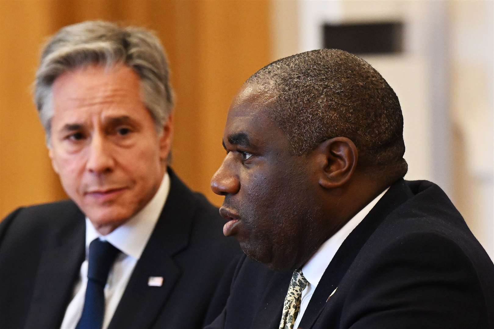 Antony Blinken, left, and David Lammy announced further financial support for Ukraine (Leon Neal/PA)