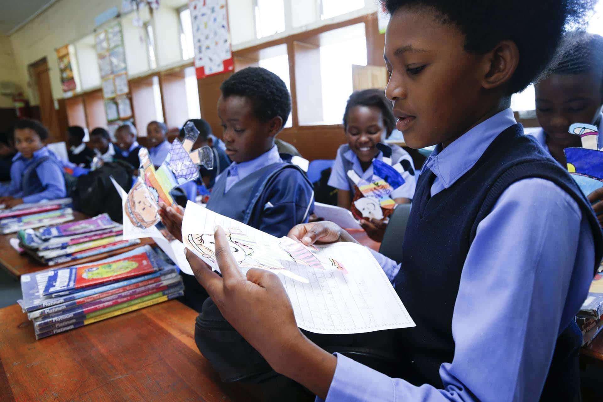 Some of the school pupils in class