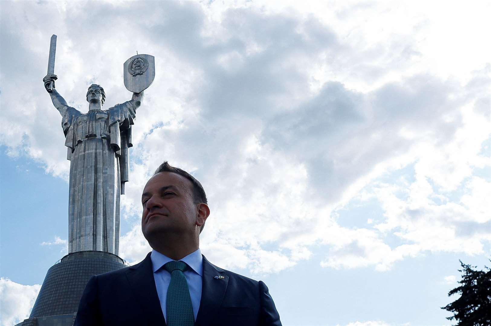 Leo Varadkar visits the Motherland monument in Kyiv (Clodagh Kilcoyne/PA)