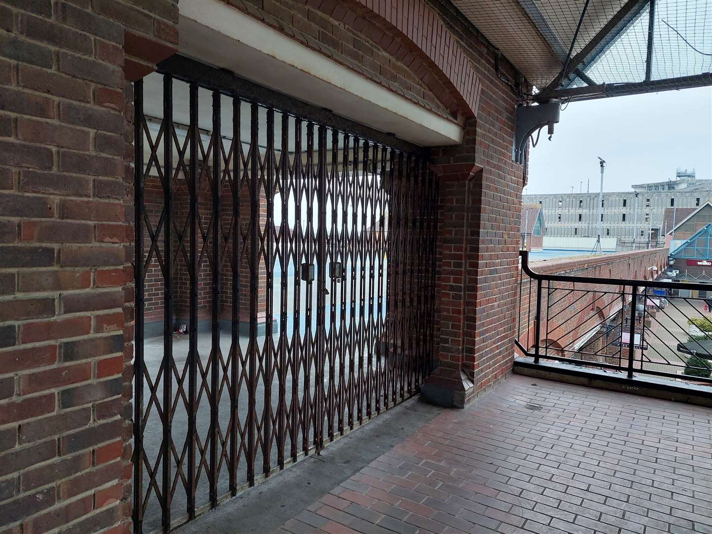 The shutters are down at the entrance close to the First World War tank