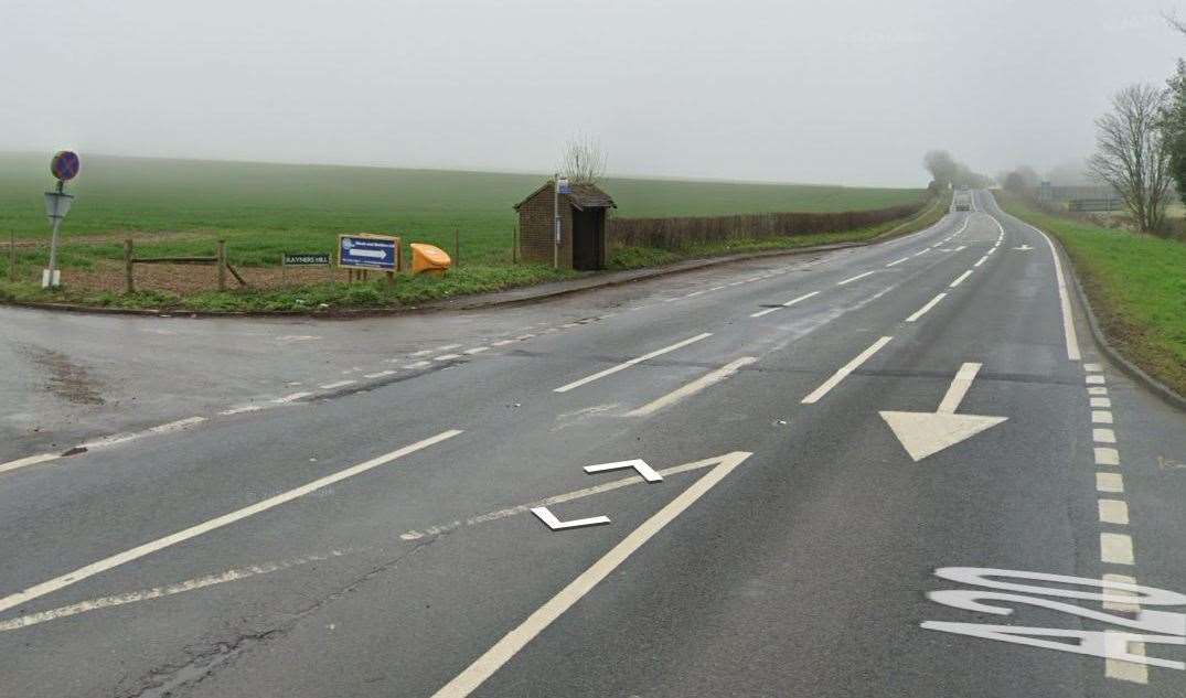 The corner of the field and its setting on the A20. Photo Google